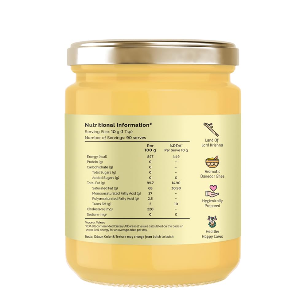 Auric Bilona Cow Ghee 1 Litre Glass Jar image 3