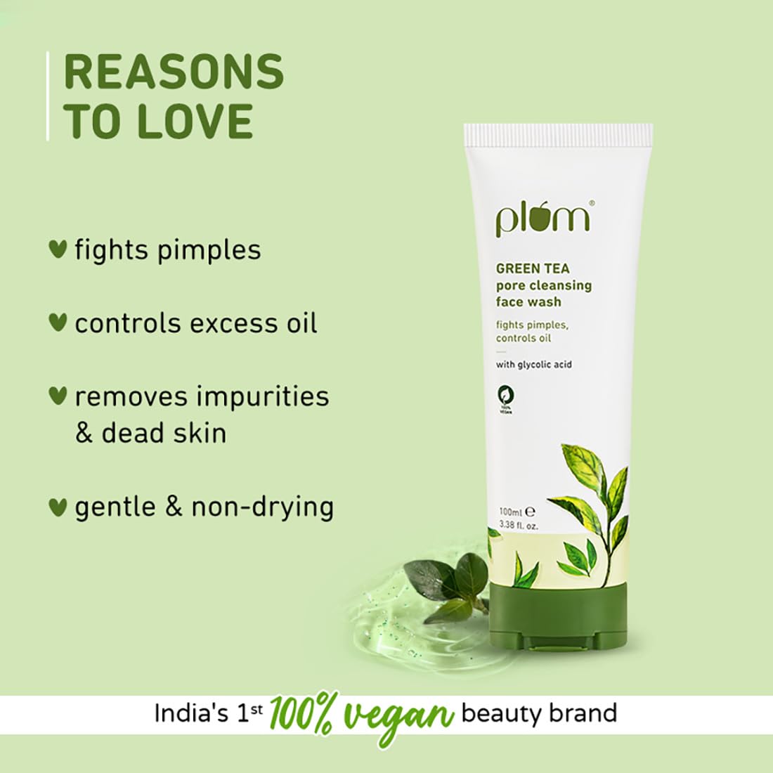 Plum Green Tea Pore Cleansing Face Wash For Oily Skin | With Glycolic Acid | Controls Excess Oil :- 100 ml image 6
