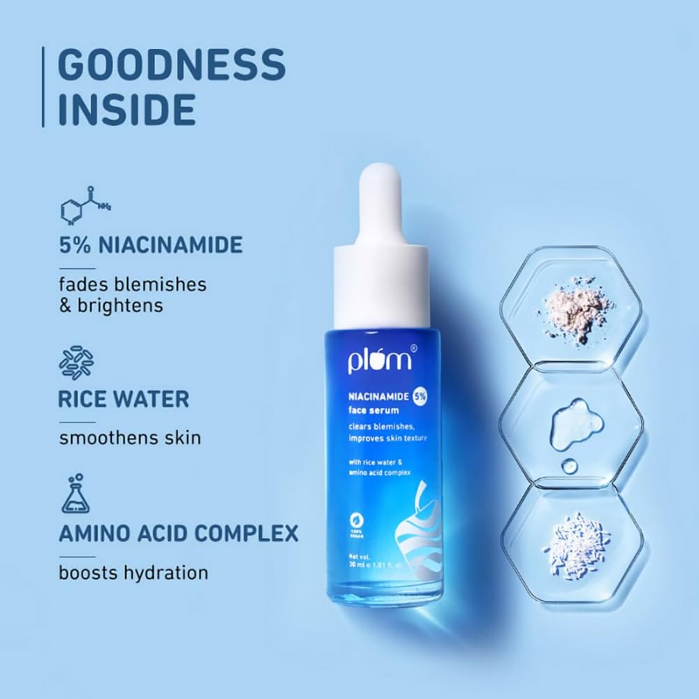 Plum 5% Niacinamide Face Serum – Hydrating & Brightening Formula for Smooth, Radiant Skin (30ml) image 3