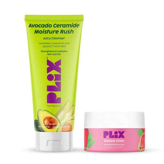 PLIX Avocado Ceramide Moisture Rush Juicy Cleanser and Guava Moisturizer Combo (150 ml) image 1