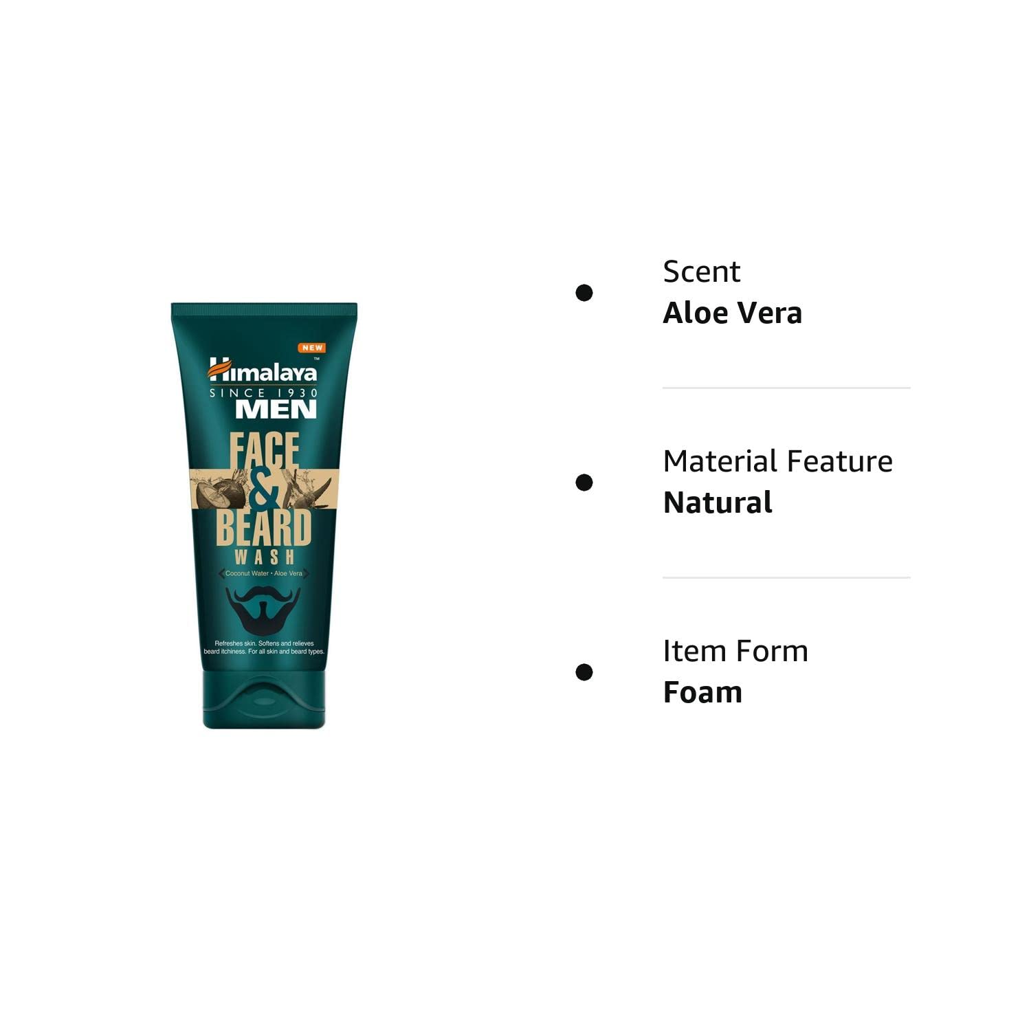 Face & Beard Wash with Aloe Vera & Coconut Water | Herbal Cleanser – 80ml image 2