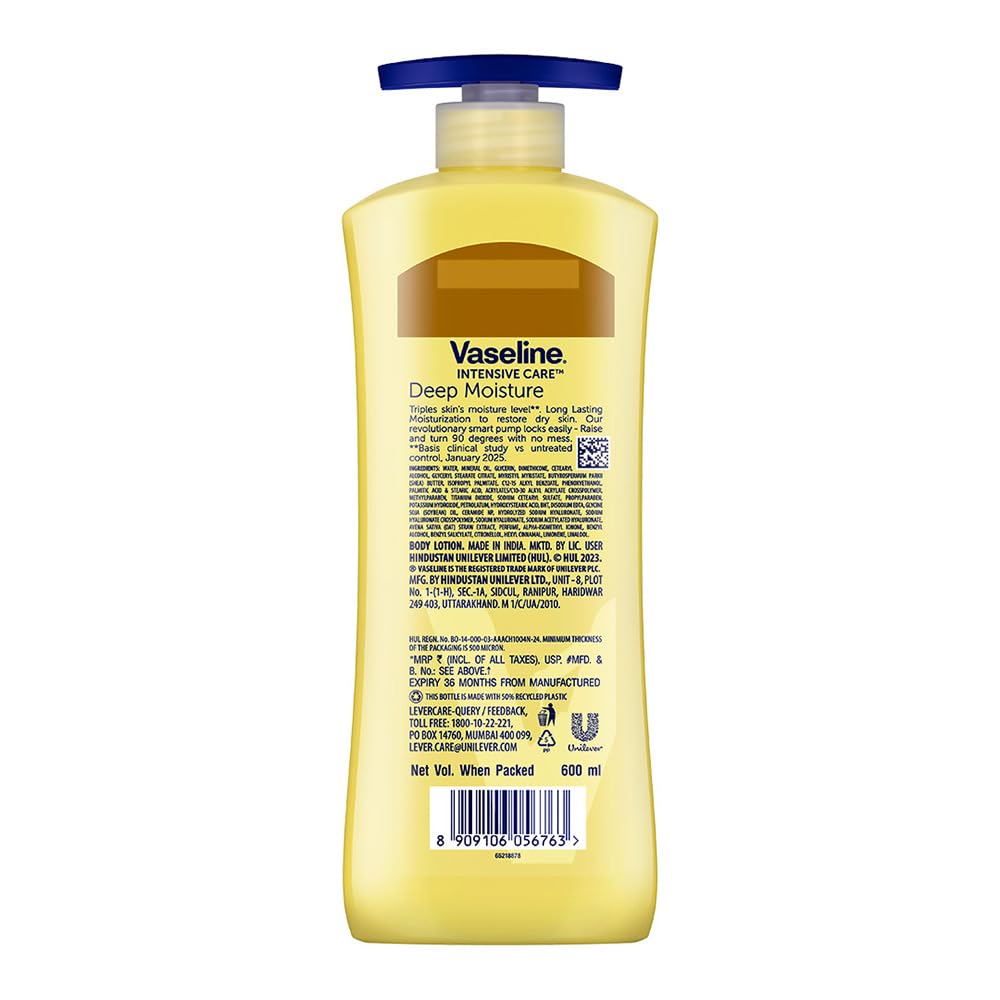 Vaseline Deep Moisture Body Lotion | For Dry Skin 600ml image 3