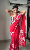 Ready To Wear Pure Soft Georgette Silk Saree With Blouse image 7