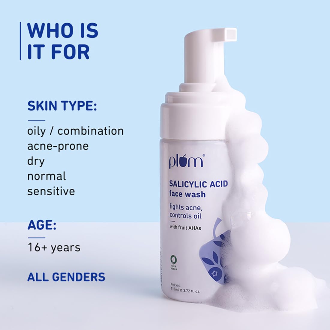 Plum 1% Encapsulated Salicylic Acid Foaming Face Wash - 110 ml image 3