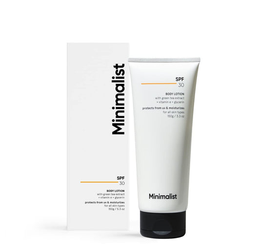 Minimalist SPF 30 Body Sunscreen, UVA & UVB Protection | Nourishing Lotion for All Skin Types | 150 g image 1