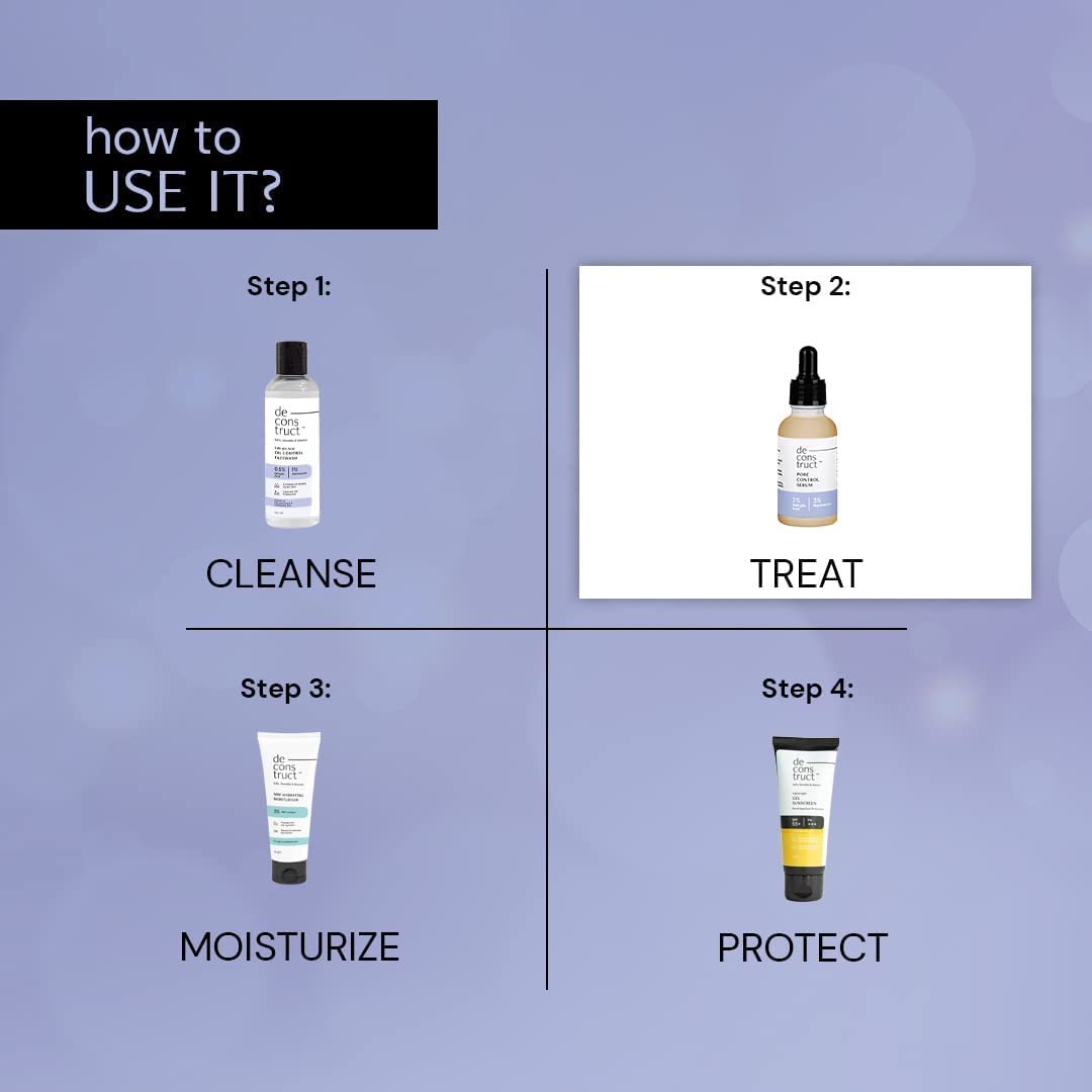 Deconstruct Pore Control Face Serum |2% Salicylic Acid 3% Niacinamide | 30ml image 3