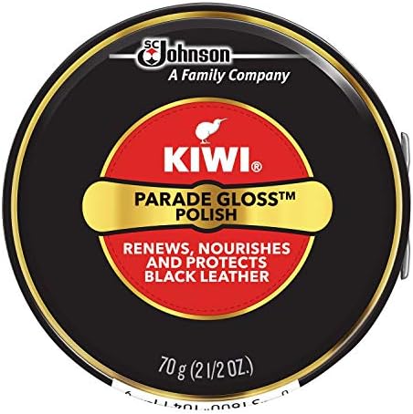 KIWI Black Parade Gloss Shoe Polish and Shine | Leather Shoe Care for Dress Shoes and Boots | Carnuba Wax | 2.5 Oz