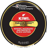 KIWI Black Parade Gloss Shoe Polish and Shine | Leather Shoe Care for Dress Shoes and Boots | Carnuba Wax | 2.5 Oz
