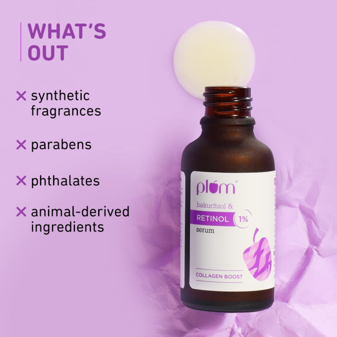 Plum 1% Retinol Anti-Aging Night Face Serum With Bakuchiol-20 ml image 5