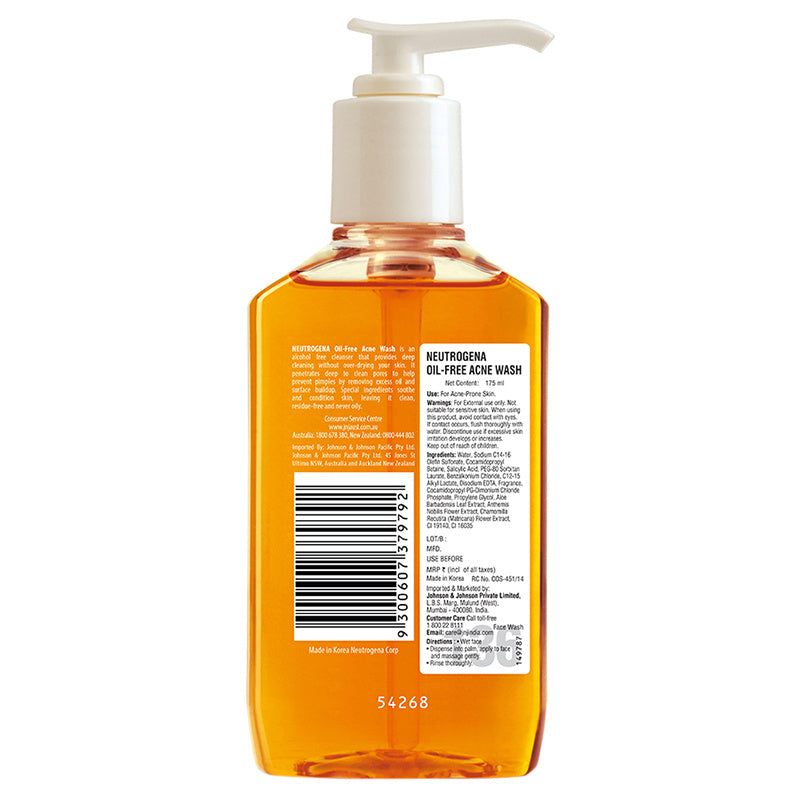 Neutrogena Oil-Free Acne Wash -175 ml image 2