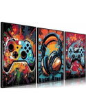 3-Piece Retro Gaming Wall Art Set – Colorful Neon Watercolor Posters and Canvas Prints for Boys’ Bedrooms, Kids’ Gamer Rooms, and Home Decoration Paperback bookcover – AVRBOOKS