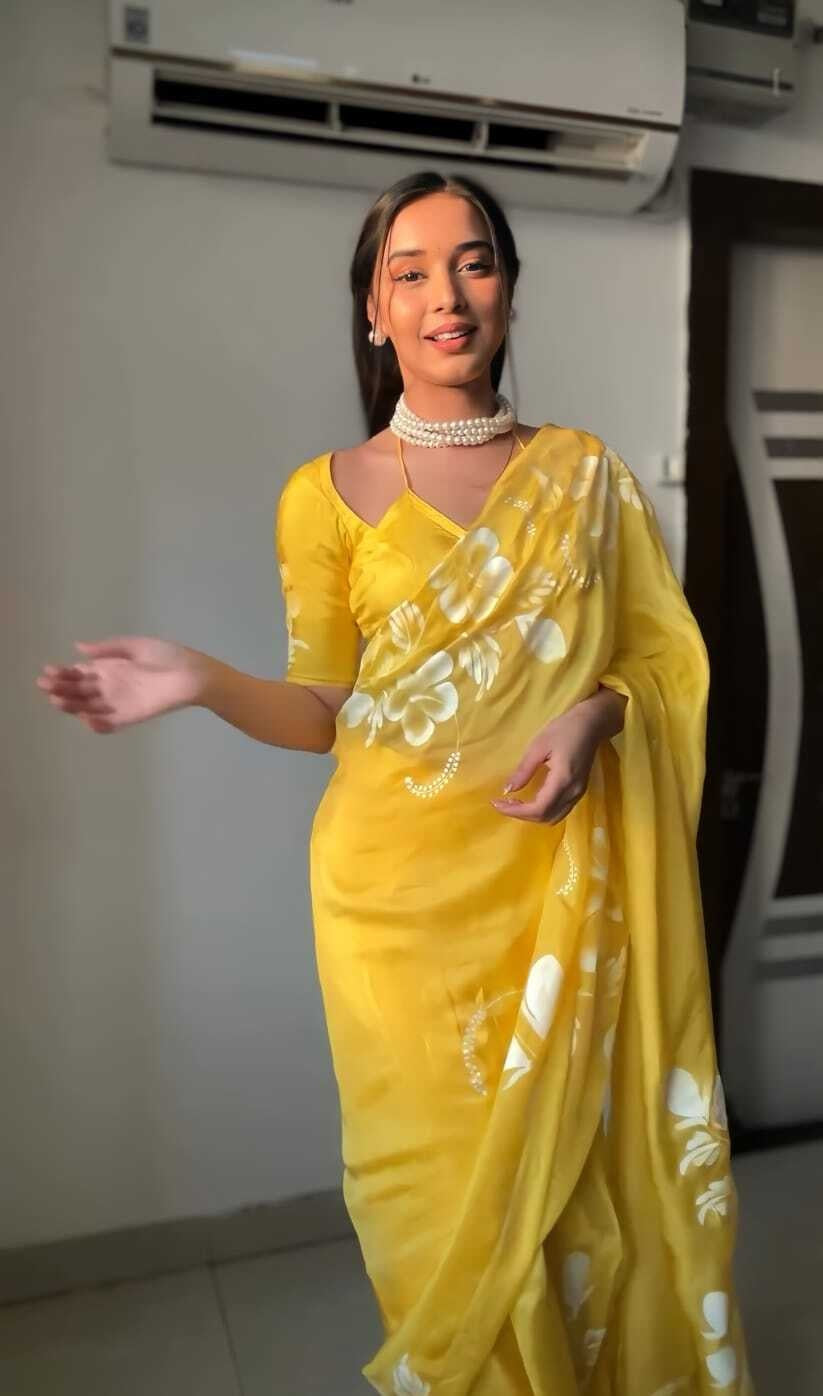 Ready To Wear Pure Soft Georgette Silk Saree With Blouse image 13