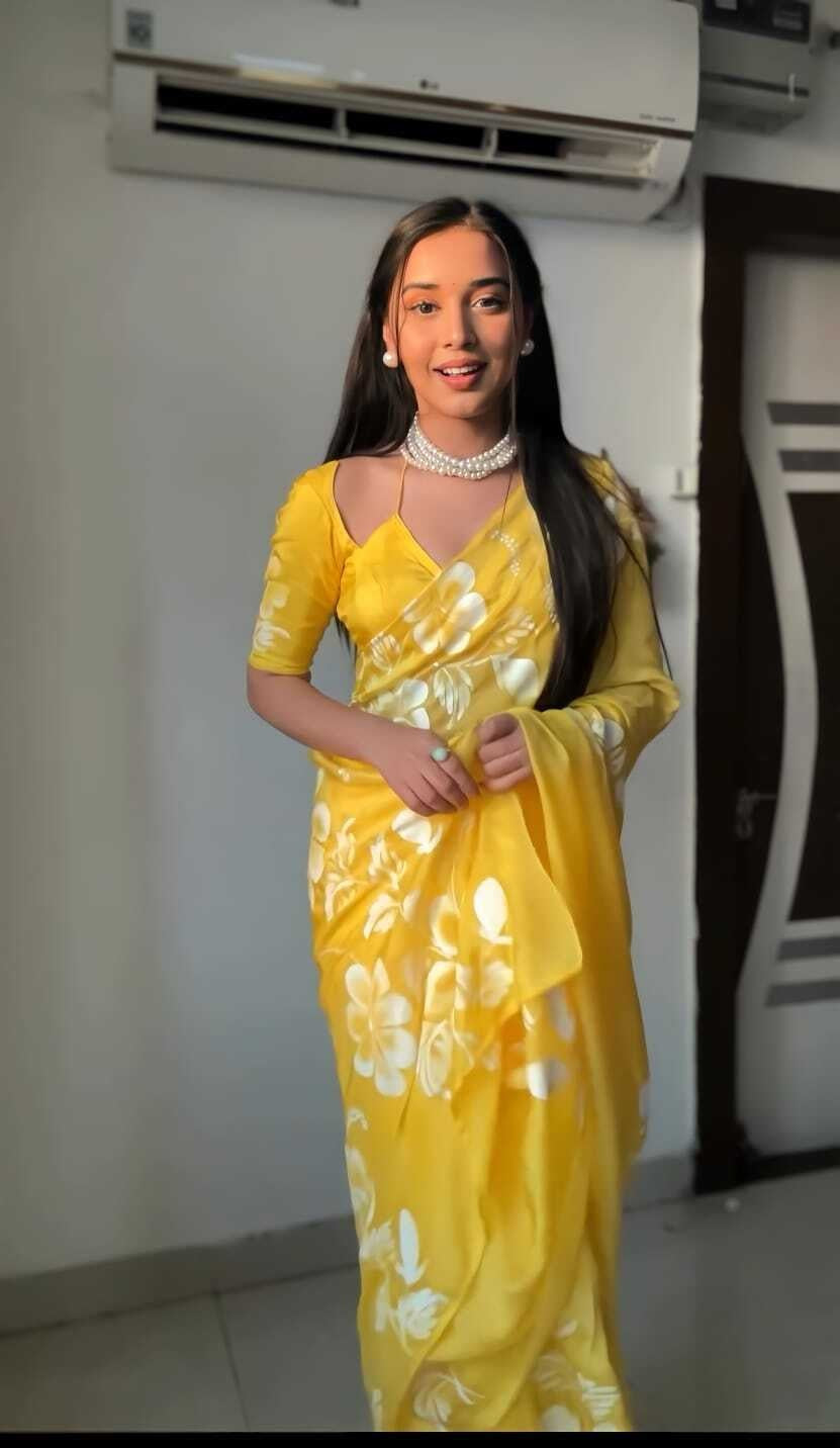 Ready To Wear Pure Soft Georgette Silk Saree With Blouse image 15