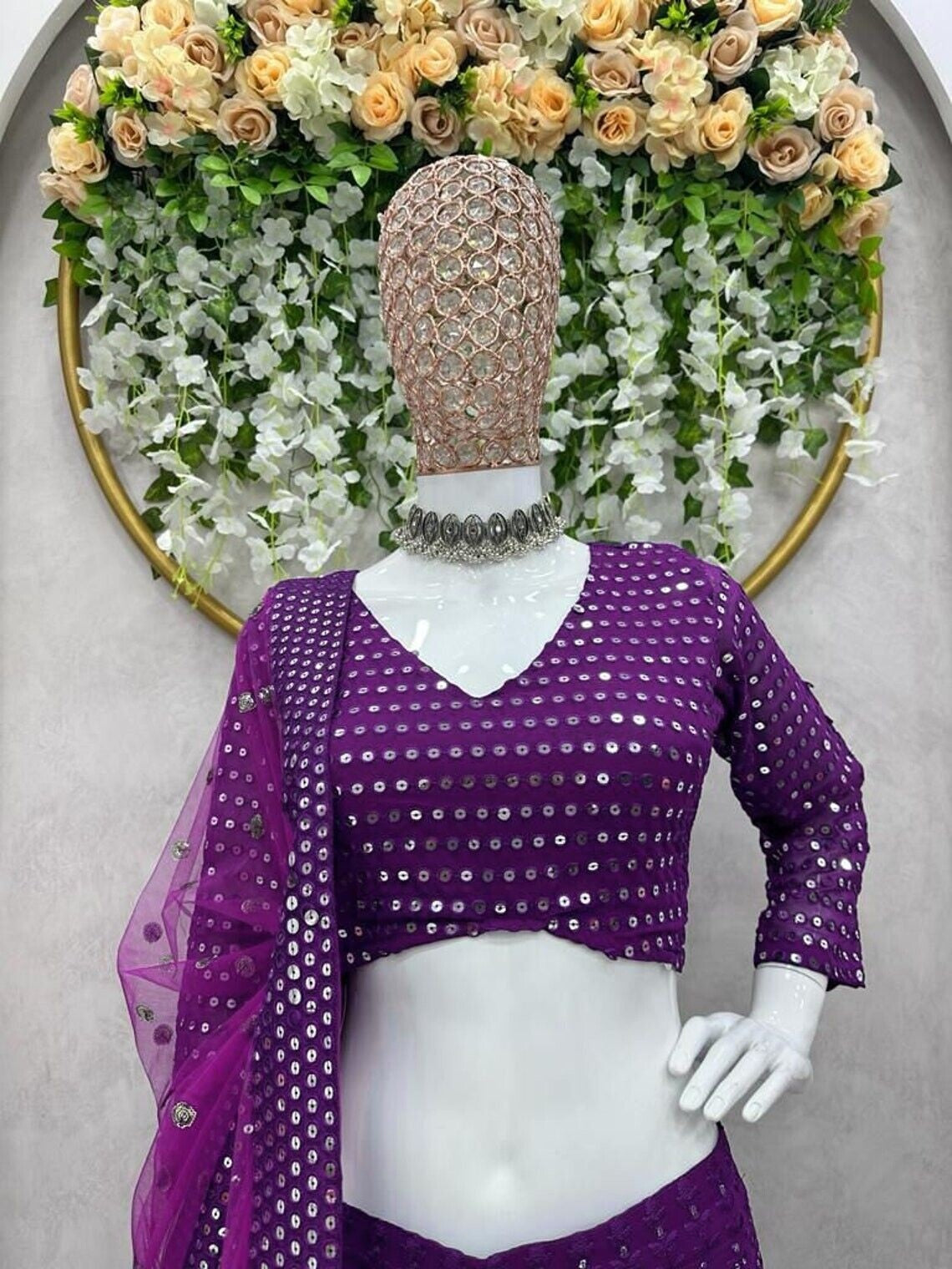 Faux Georgette With Embroidery Sequence Work Lehenga Choli With Dupatta image 5
