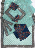 Soft Georgette With Sequence Work Saree & Blouse image 5