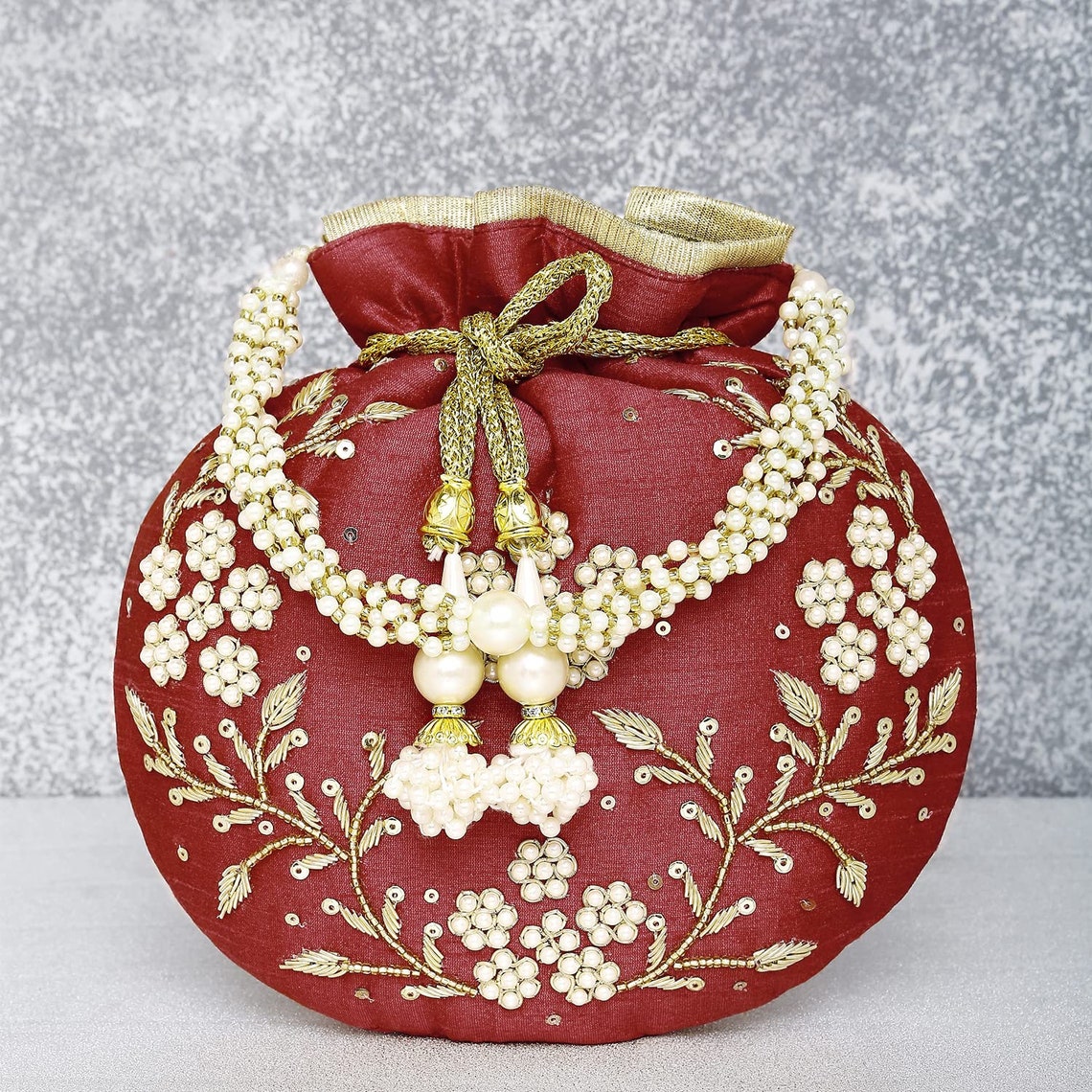 Maroon Potli Bags Valentines gift for her image 5