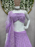 Butterfly Net With Embroidery Foil Mirror Work Lehenga Choli With Dupatta image 5