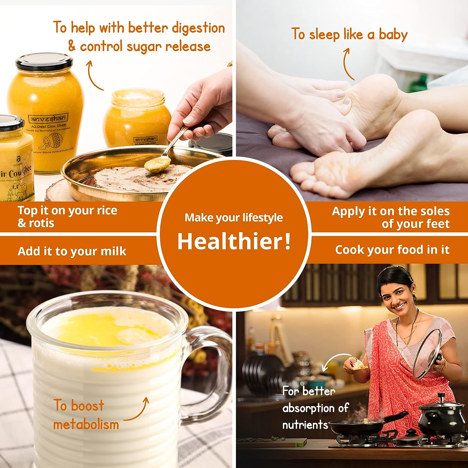 Anveshan A2 Desi Cow Ghee - 250 ml image 5
