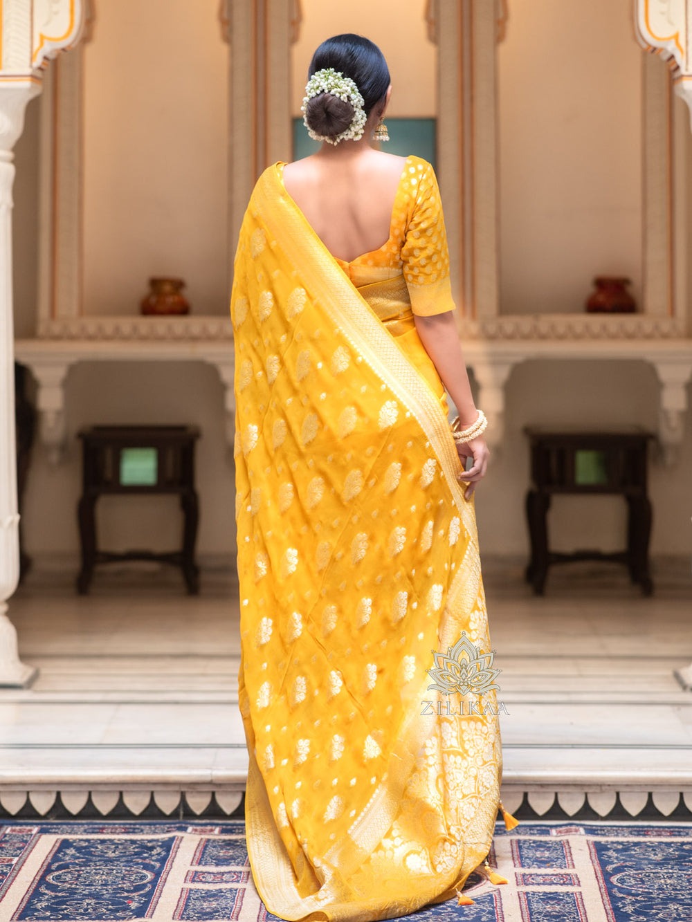 Women's Banarasi Soft Silk Saree With Blouse image 4