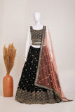 Heavy Georgette With Embroidery & Sequence Work Lehenga Blouse With Dupatta image 5