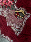 Pure Soft Black Rangoli Silk Classic Wedding Saree & Blouse image 5