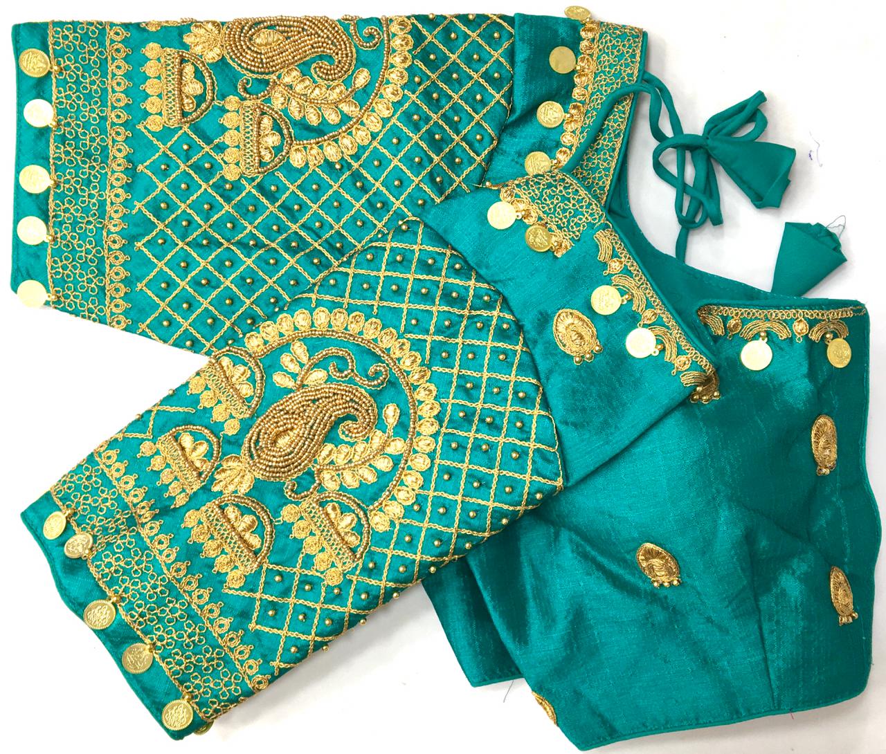 Fancy Phantom Silk Wedding Wear Blouse Latest Designer Choli Top image 3