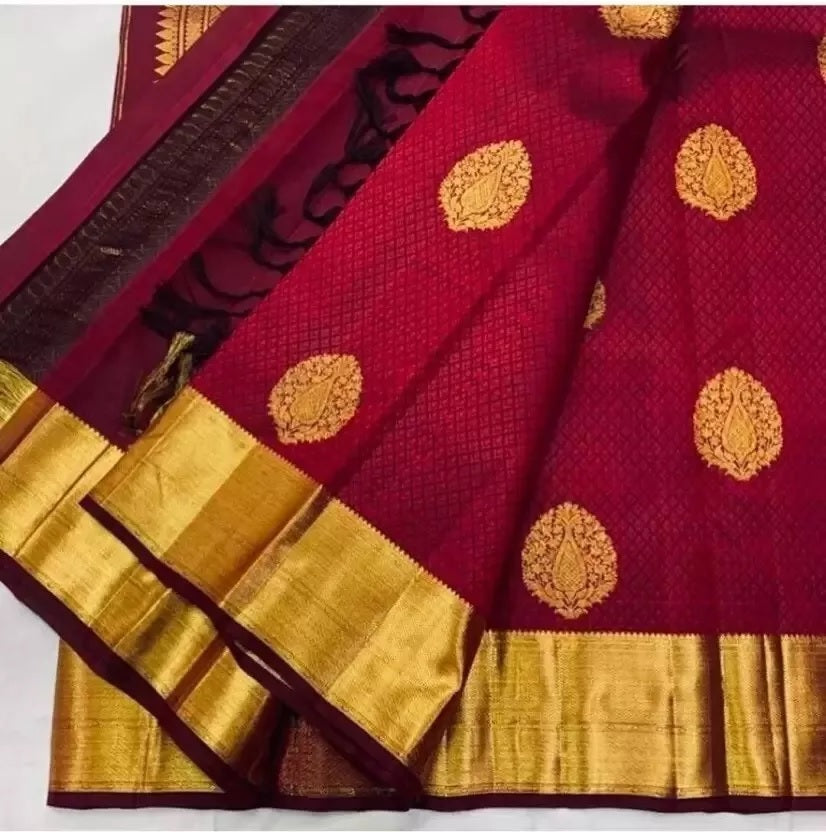 Banarasi Soft Silk Party Wear Saree & Blouse image 5