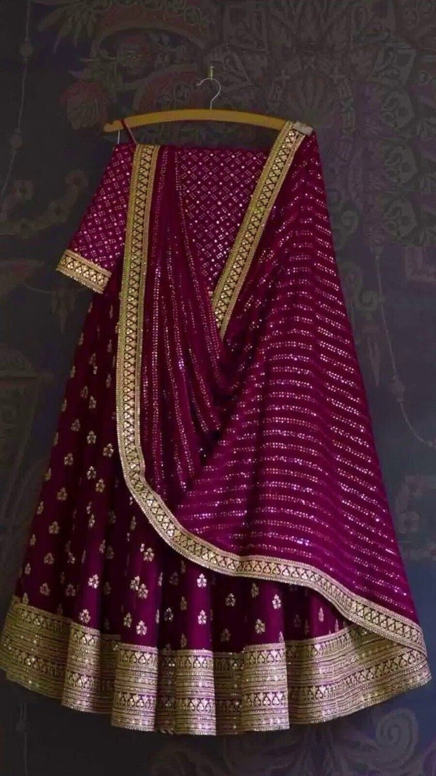 Faux Georgette & 5mm Sequence Embroidery Work Lehenga Choli With Dupatta image 2