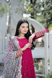 Faux Blooming With Embroidery Zari Sequence Work Long Top Dresses With Dupatta image 4