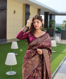 Banarasi Soft Silk Saree With Blouse image 5