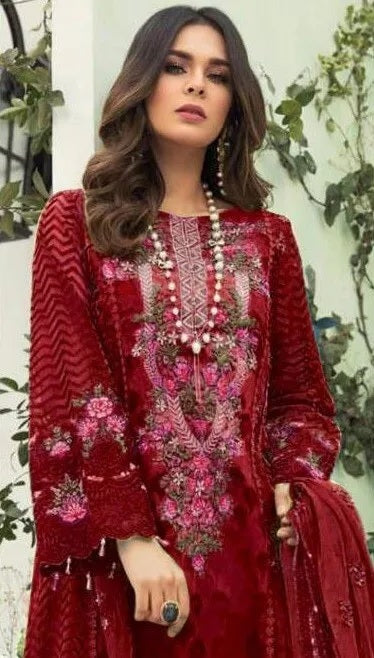 Faux Georgette Embroidery Work Salwar Kameez With Dupatta image 2