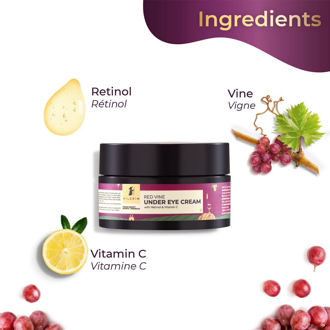 Pilgrim Red Vine Under Eye Cream With Retinol & Vitamin C - 30 gm image 5
