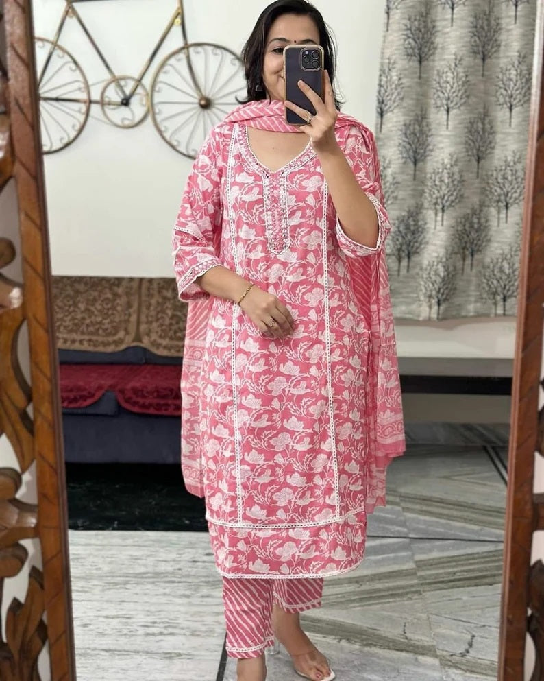 Pure Soft Cotton Salwar Kameez With Dupatta image 1