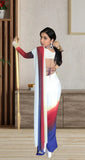 Pure Soft Georgette Ready To Wear Multi Color Saree With Blouse image 5