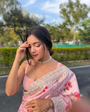 Vichitra Silk Exclusive saree with blouse image 7