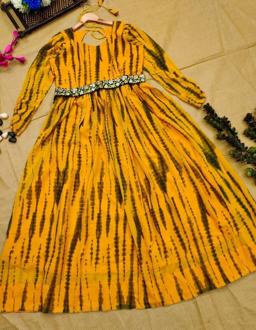 Georgette With Embroidery Work Gown Dresses image 5