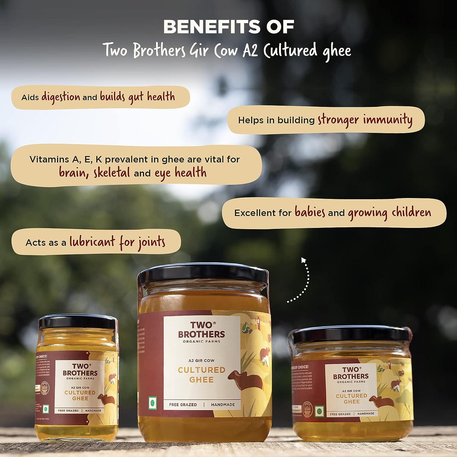 Two Brothers Organic Farms A2 Gir Cow Cultured Ghee - 250 ml image 4