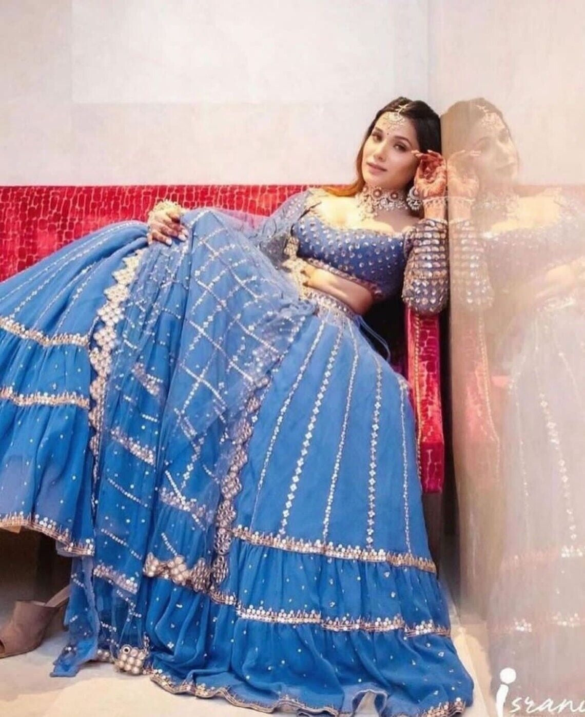 Faux Georgette 3 MM Sequence With Zari Embroidery Work Lehenga Choli With Dupatt image 5