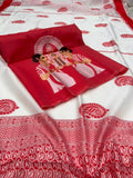 Soft Lichi Silk Saree With Blouse image 5