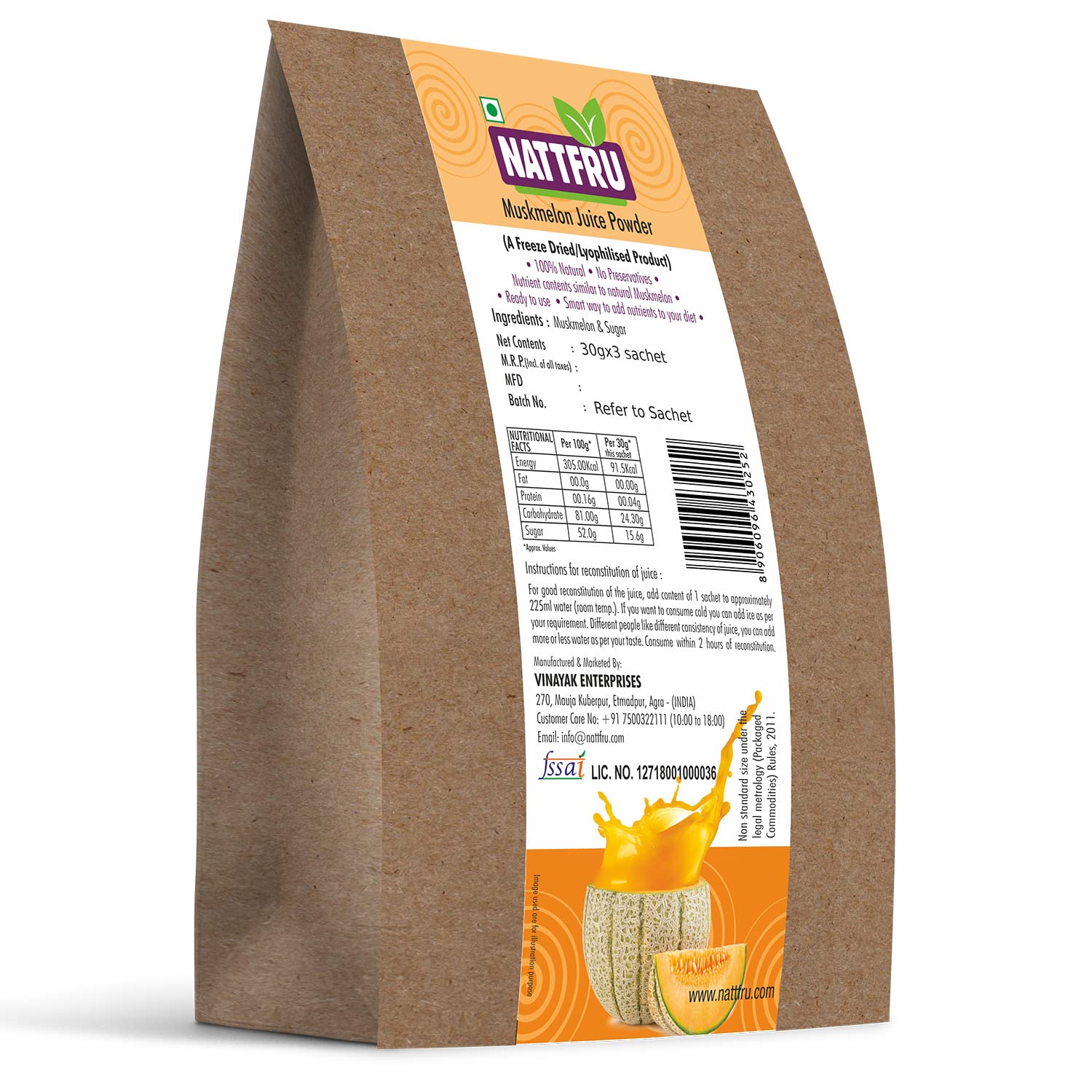 Nattfru Muskmelon Juice Powder - 90g image 5