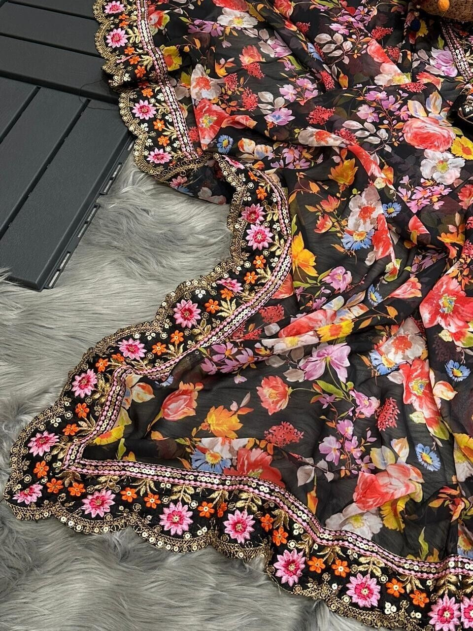 Soft Georgette Digital Print Saree image 5