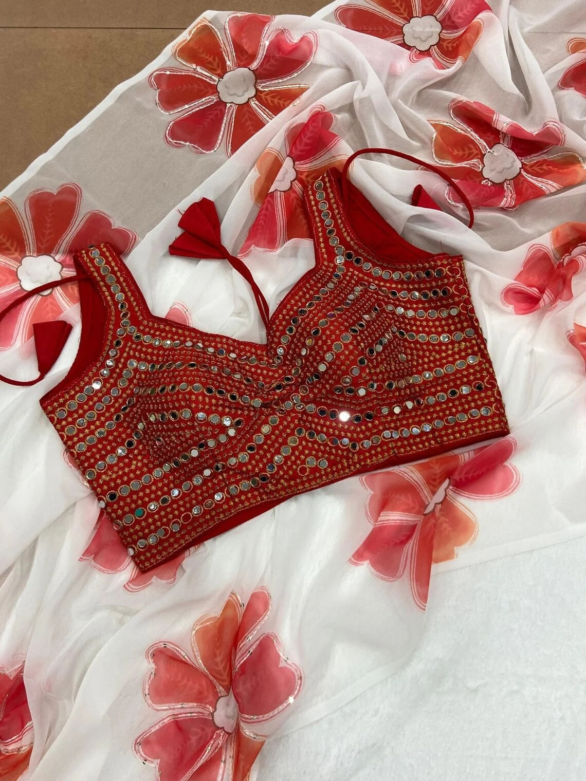 Smooth Georgette With Sequence Work  Saree & Blouse image 6