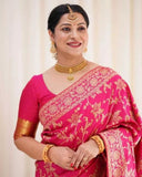 Rani Soft Lichi Silk Jacquard Work Saree image 5