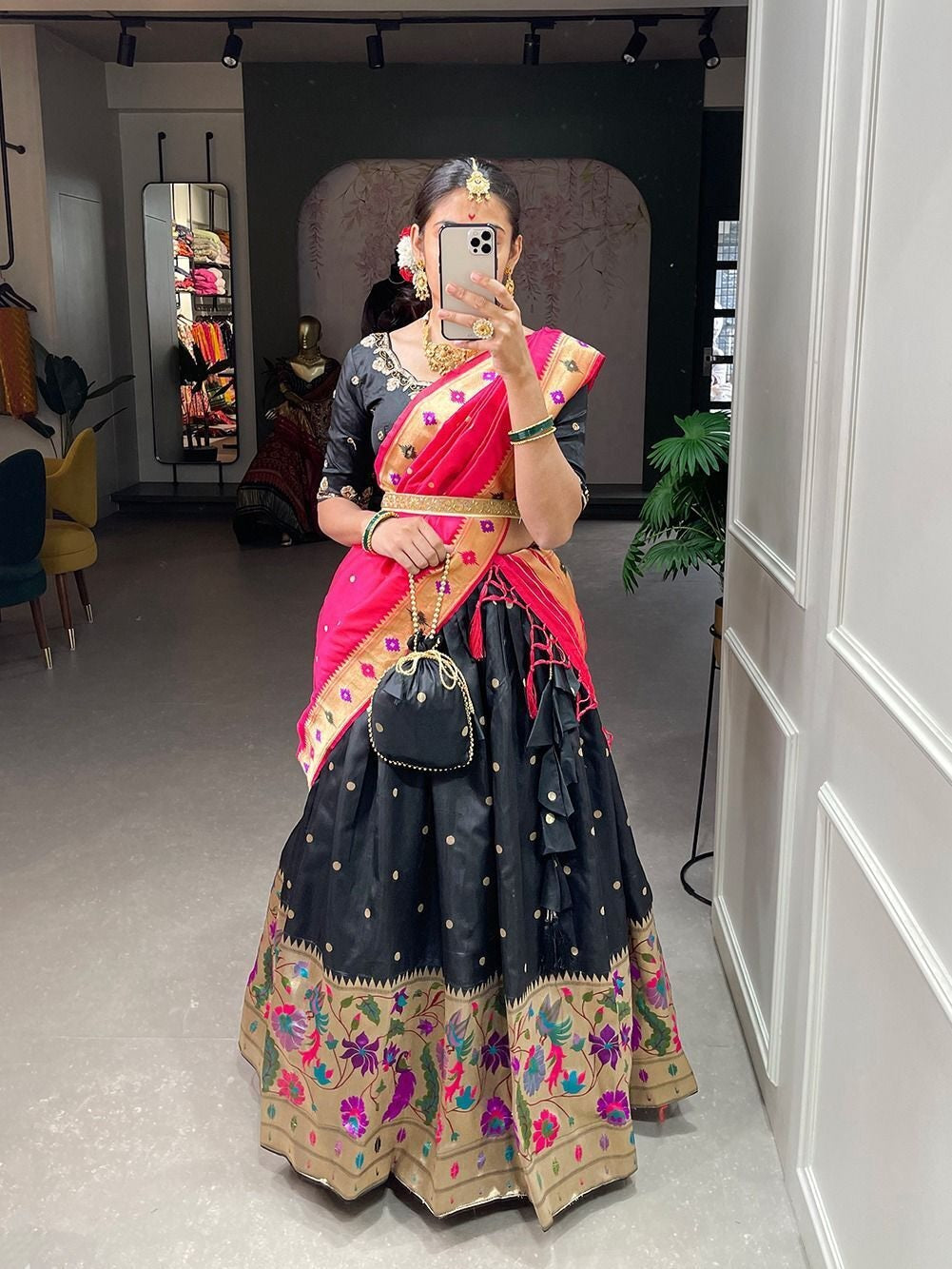 Jacquard Silk & Weaving Zari Work Lehenga Blouse With Dupatta image 3