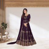 Georgette With Embroidery Design Work Gown Dresses With Dupatta image 5