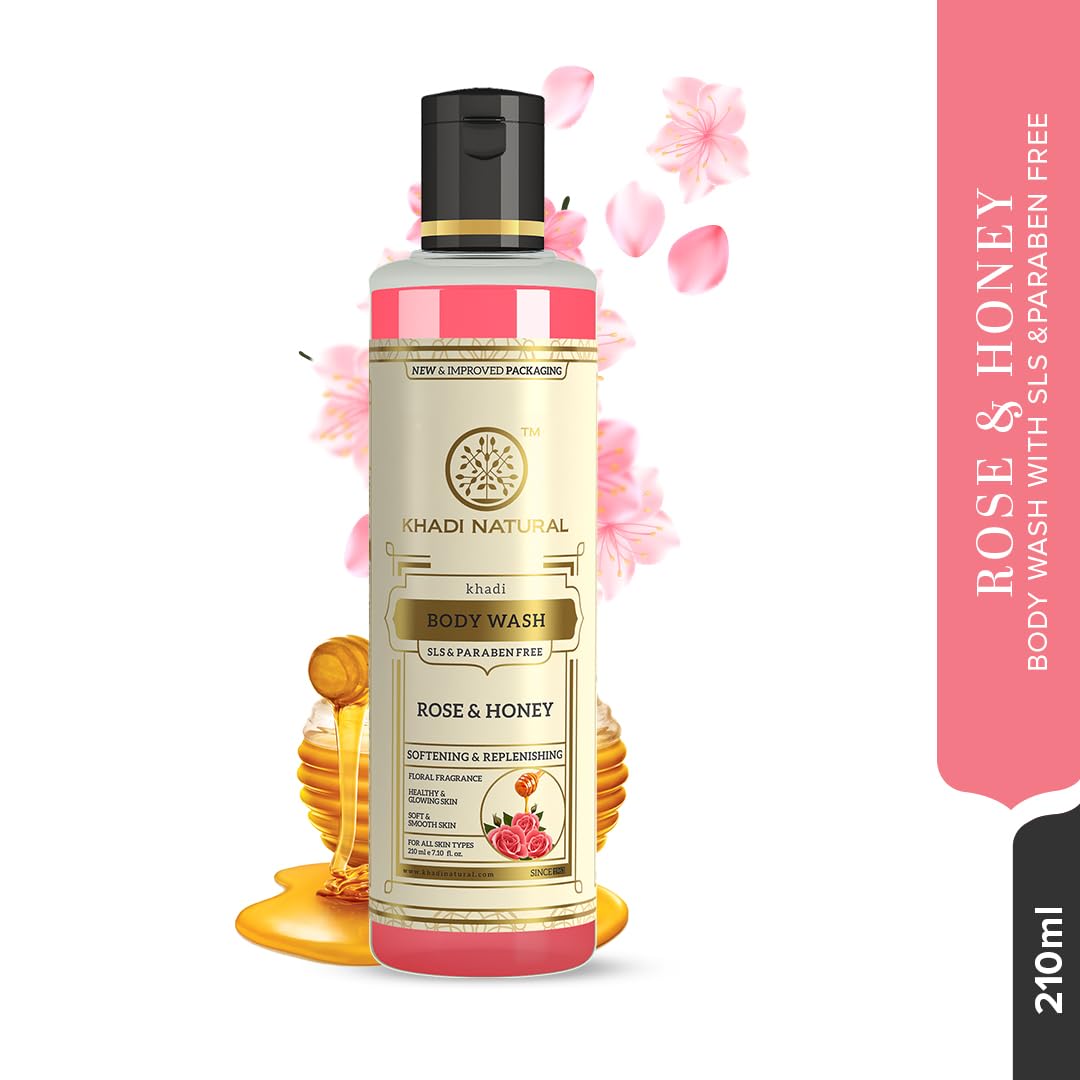 Khadi Natural Rose & Honey Body Wash 210 ml image 5