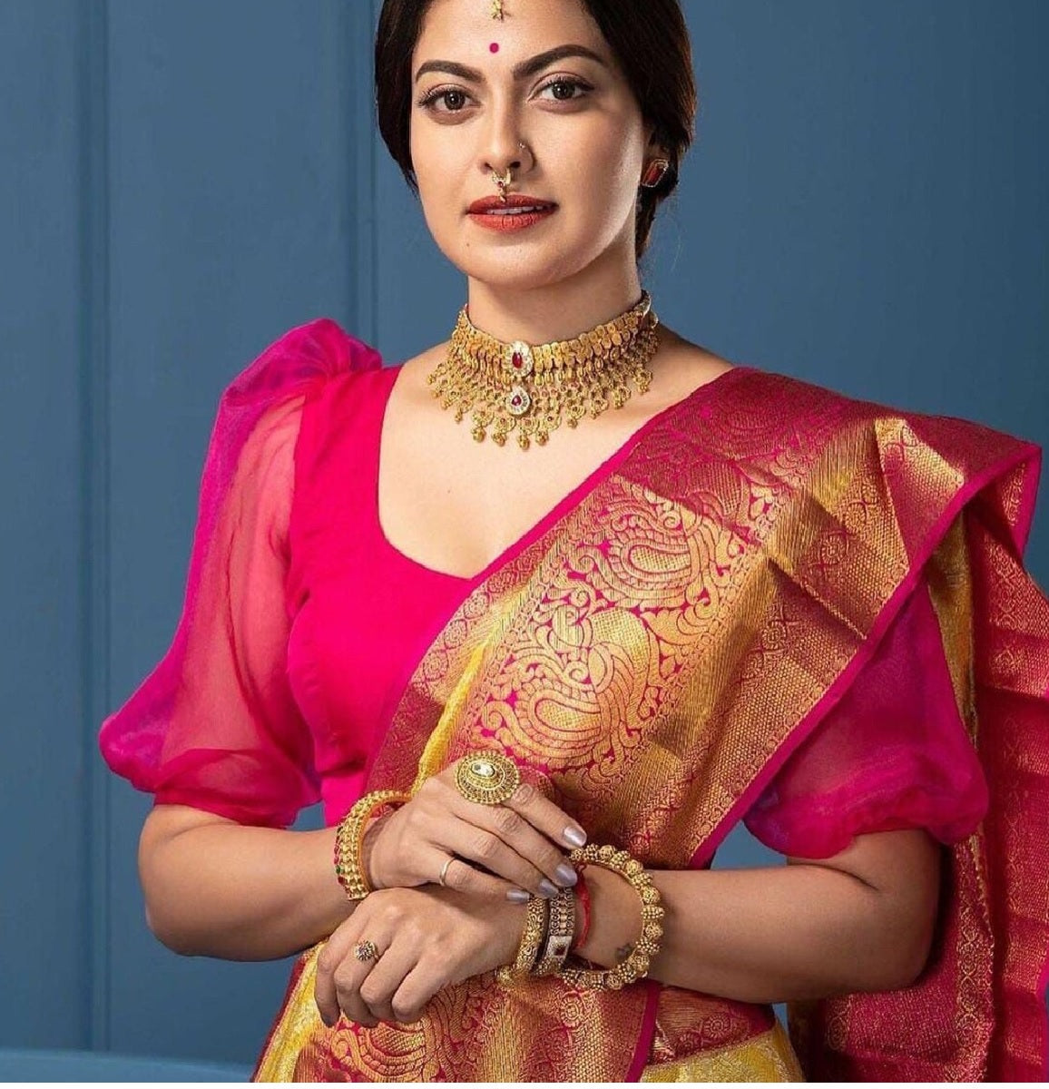 Soft Lichi Silk Jacquard Work Saree image 5