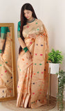 Soft organza Zari Weaving Jacquard Saree For Women's image 1