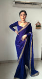 Pure Velvet With Embroidery Border Ready To Wear Saree image 5