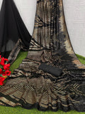 Soft Lichi Silk Saree with blouse image 5